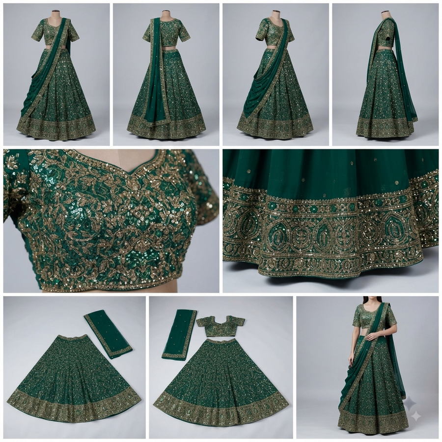 Ay-01 Emerald Green Sequin